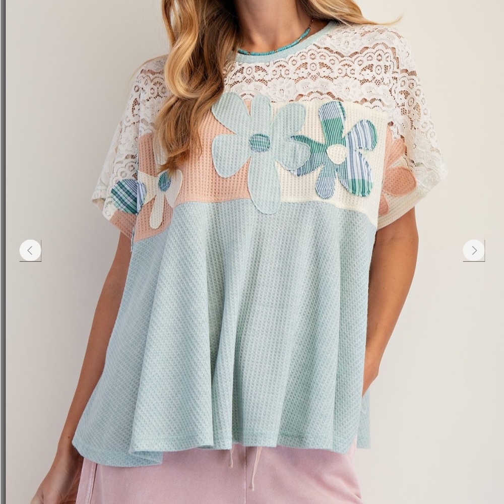 Easel Lace and Flower Top